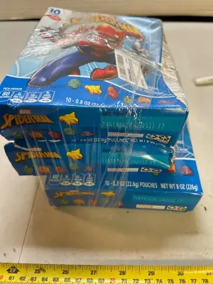 three boxes of Spider-Man gummy’s 11:26