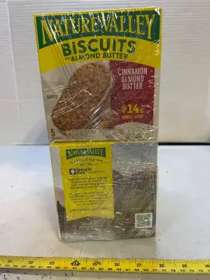 six boxes of nature Valley biscuits with almond butter 03/26