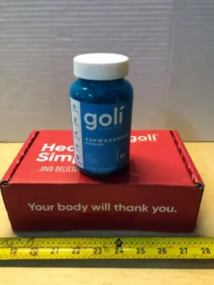 3 bottles goli nutrition ashwagandha gummies 60 gummies per bottle exp:10/27