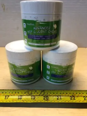 3 tubs 90 chews each advanced hip&joint chews for dogs