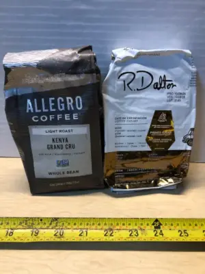 12oz allegro whole bean coffee exp:12/19/25, R. Dalton 12oz ground coffee exp:8/13/26