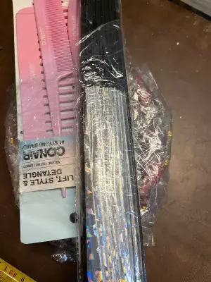 2ct headbands, three set combs, hand fan