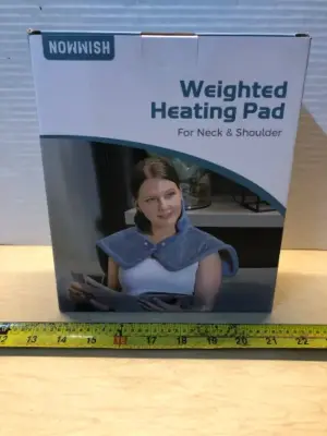 Neck and shoulder weighted heating pad