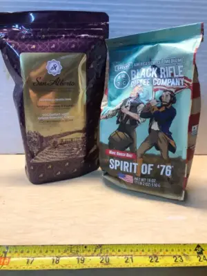 12oz San Alberto whole bean coffee, 18oz spirit of ‘76 ground coffee exp:10/15/26