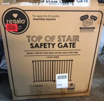 Top of stair’s safety gate 28-42 wide 30.5 high