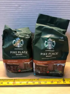 2 bags 28oz Starbucks pike place ground coffee 3/15/26