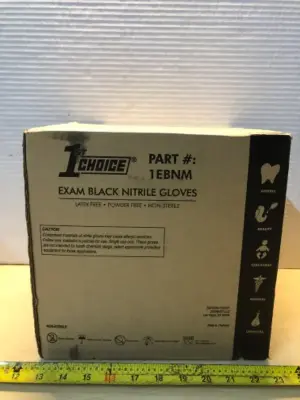 Box of 10 boxes black latex free gloves 100 gloves per box