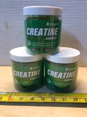 3 tubs 120 gummies each creatine monohydrate exp:5/8/27