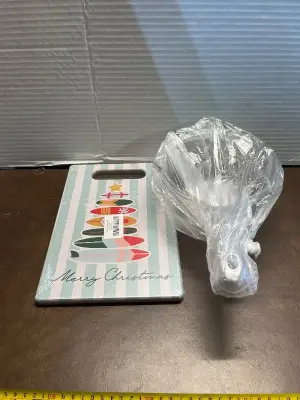 water ladle , christmas cutting board