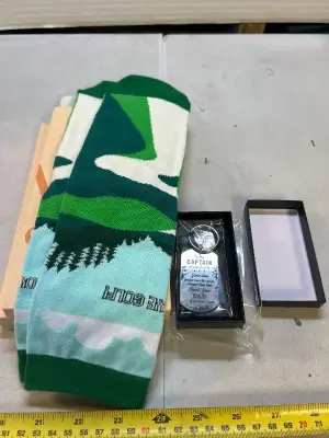 to count, golf socks, and dad keychain