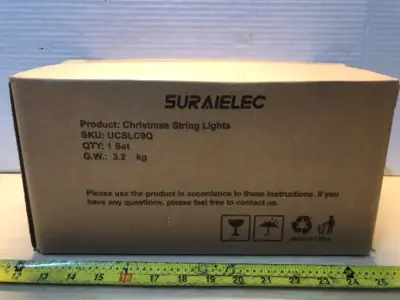 Box of Christmas string lights