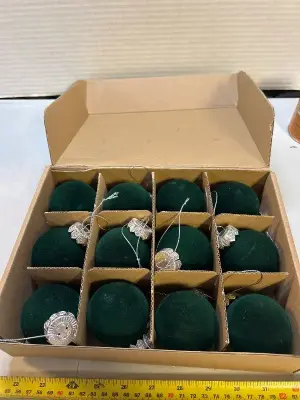 12 piece of velvet ornaments