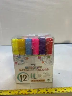 to count 12 packs of neon metallic chalk markers