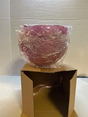 eight piece extra large pink Christmas ornaments