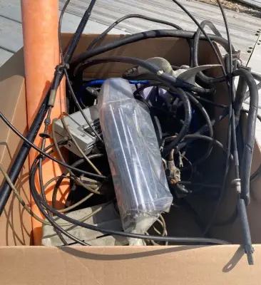 Box of boat motor parts
