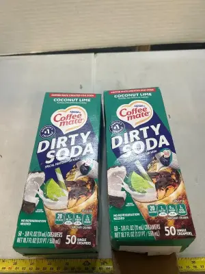 to count 50 pack of coconut, lime, dirty soda creamer