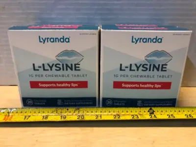 4 boxes 20 chewable tablets L-Lysine supports healthy lips