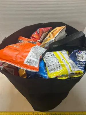bag of variety chips, mostly in date