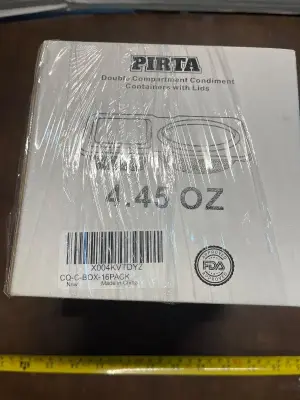 2ct double compartment condiment containers with lids