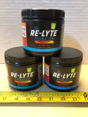 3 tubs Re-Lyte hydration dietary supplement exp:7/2030