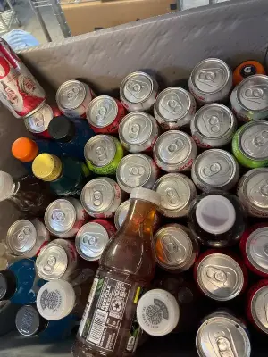 box of various drinks