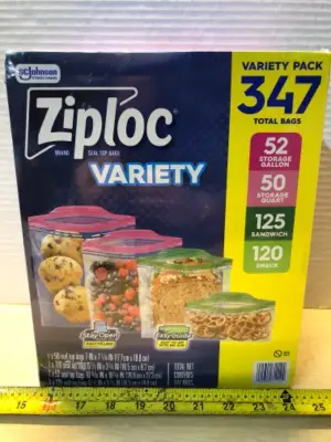 347 variety size ziploc bags
