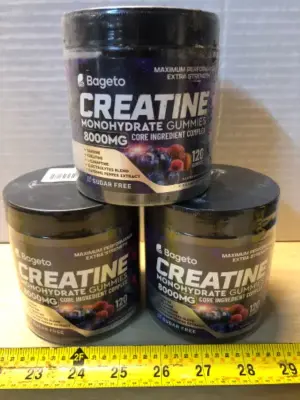 3 tubs 120 gummies each creatine monohydrate exp:8/7/27