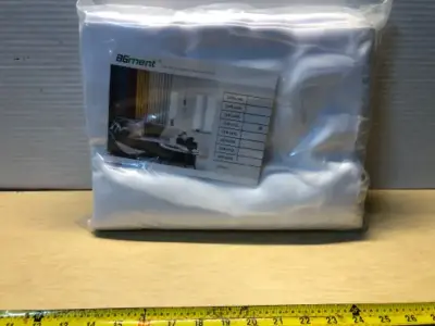 55Wx72L white black out panel curtains