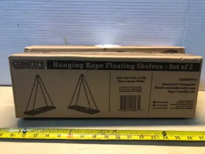 2 boxes hanging rope floating shelves