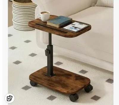 Adjustable side table with wheels (similar to image)