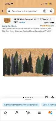 2ct Christmas pine tree mat