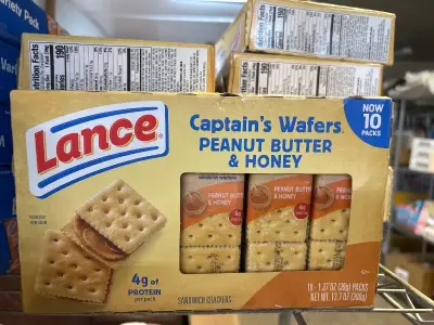 10 packs of 10 pack peanut butter and hand, honey sandwich, crackers 01/31/26