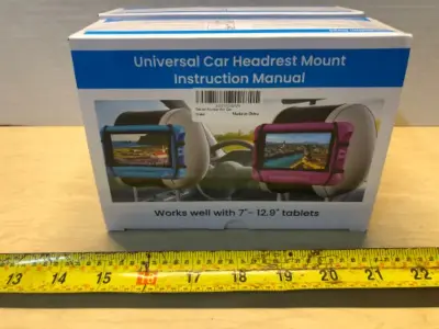 Universal car headrest mount for tablets 7”-12.9” 2 boxes