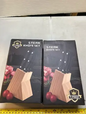 two count seven piece steak knife set
