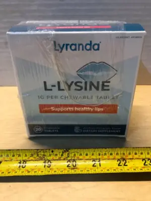 2 boxes L-Lysine 20 chewables supports healthy lips