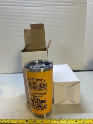 two count school bus driver tumblers with straws
