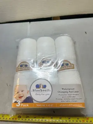 14” x 27.5” three pack of waterproof baby changing pad liner