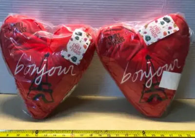 Emily in Paris heart pillows