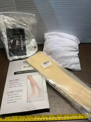 sheer ankle socks , women’s underwear, gloves, scarf?