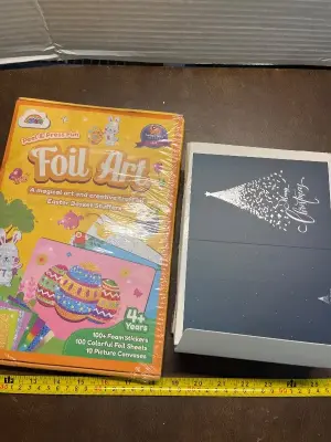 4ct Christmas cards, foil art