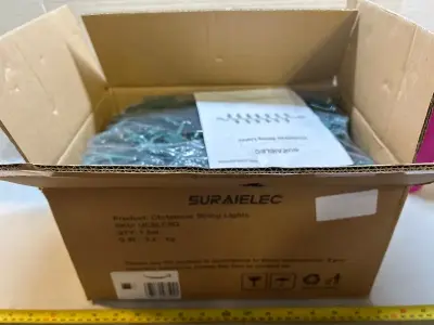 One set of Christmas string lights, unknown length large box