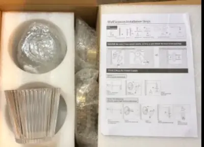 Glass wall scones with remote control light bulbs