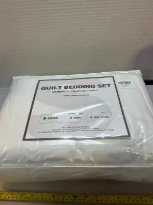 Queen size quilted bedding set