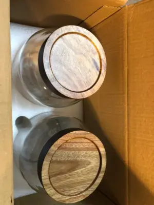 2 pc glass pastry jars