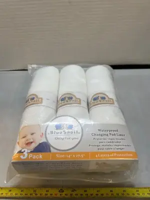 two count three packs of waterproof changing pad liners