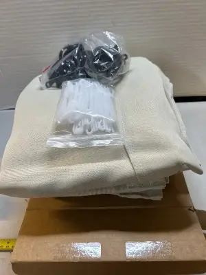 simple brand, natural pinch pleated blackout curtains, 42“ x 63“