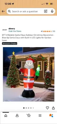 8ft inflated santa claus