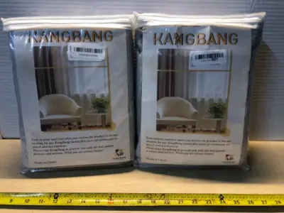 Unknown size 2 packages light grey curtains