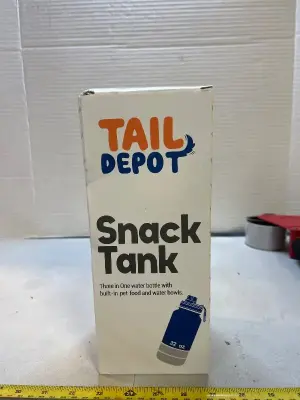 three and one water bottle with built-in pet food, and water bowls