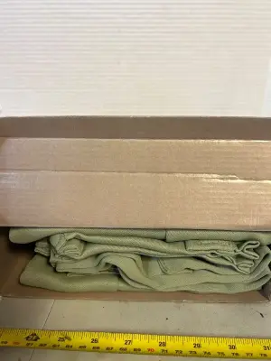 42”x63” sage, green pinch, pleated, blackout curtains